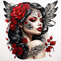 chicano girl tattoo style