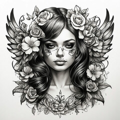 chicano girl tattoo style
