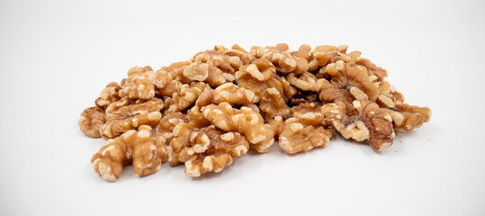 Walnut inside close up isolated.