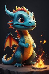 Obraz premium The cutest dragon character high definition