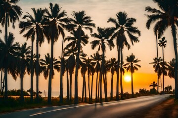 Obraz premium sunset at the beach