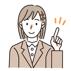 ポイントを指さす女性会社員 OL ビジネスウーマン
