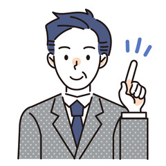 ポイントを指さす男性会社員 ビジネスマン