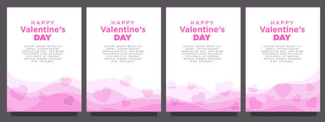 Fototapeta premium set of heart love for valentines day template in abstract syle. print or banner vector illustration template