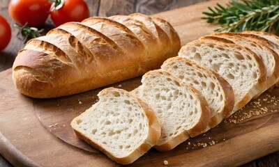 Naklejka premium Crusty Homemade Bread Ready to Eat
