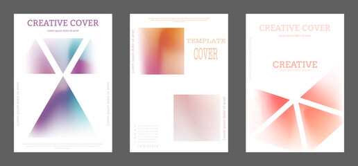 The cover is with a gradient. A colorful template for a brochure, poster, banner and print. Vector background for printing.