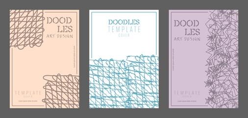 Doodles. A new trend in the design of covers, banners, posters, brochures, magazines. Creative idea of the catalog, interior design and decor