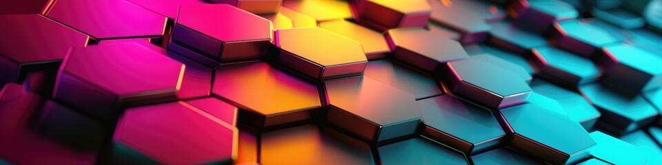 Vibrant Ethereal Hexagon 3D Background