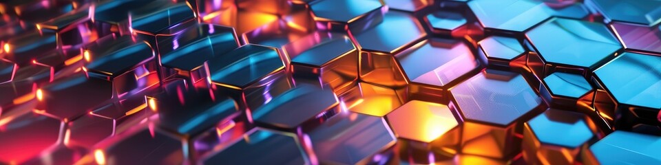 Vibrant Ethereal Hexagon 3D Background