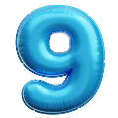 Number 9 Balloon 3D Icon Illustrations