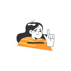 outline pose with orange clothes outline