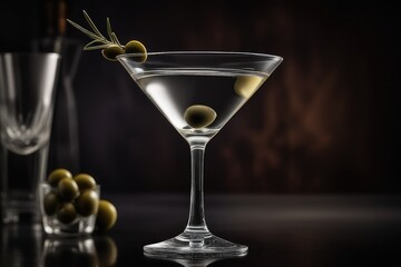 martini with olives