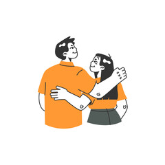 outline pose with orange clothes outline