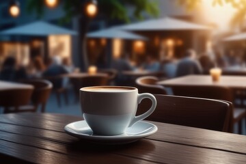 Fototapeta premium cup of coffee on the terrace
