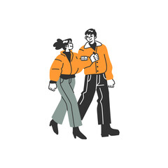 outline pose with orange clothes outline