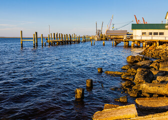 Shrimp Boat Docked at Boathouse on The Amelia River, Fernandina City, Amelia Island, Florida, USA