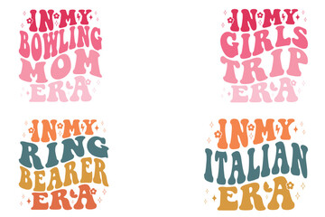 In My Bowling Mom Era, In My Girls Trip Era, In My Ring Bearer Era, In My Italian Era retro T-shirt