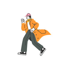 outline pose with orange clothes outline