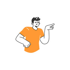 outline pose with orange clothes outline