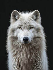 Obraz premium Arctic wolf on black background