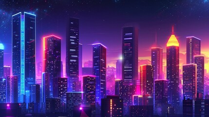 Fototapeta premium abstract background with night view of city generated by AI tool