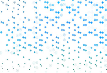 Light BLUE vector cover with beautiful snowflakes.