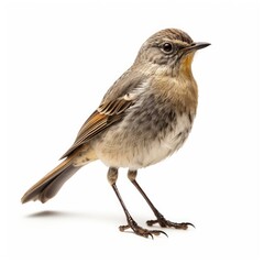 An image displaying a bird, distinct and clear against a white backdrop, Ai Generated