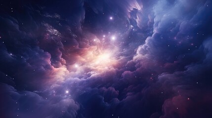 Fototapeta premium Cosmic Elements in Abstract Nebula Space Background