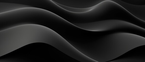 Captivating abstract texture featuring a gray anthracite net grid with waving waves on a black background, adding depth and dimension to your design, Ai Generated.