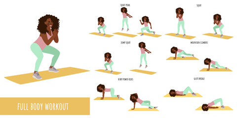 Healthy woman doing full body workout