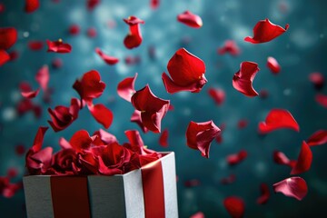 a gift box of romantic love on the valentines day pragma