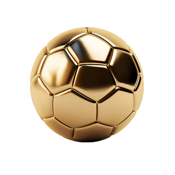 golden soccer ball on transparent background PNG image
