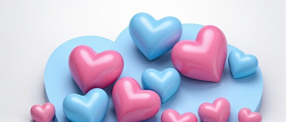 Obraz premium 3d heart shape. Valentine's day template or background for Love and Valentine's day concept