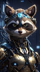The Cyborg Racoon guardian of the space in galaxy