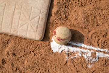 red clay baseball field and various views of the baseball home plate