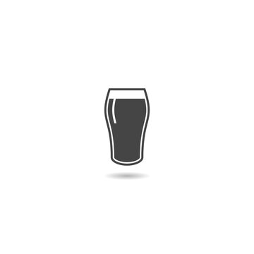 recommend clip art: Beer glass icon logo with shadow