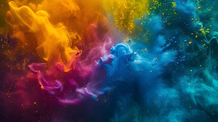 Fototapeta na wymiar abstract Holi background, liquid colors.