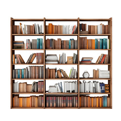 Bookshelf on transparent background PNG image