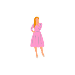 pose of a person wearing a pink outfit girl