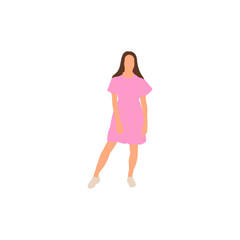 pose of a person wearing a pink outfit girl