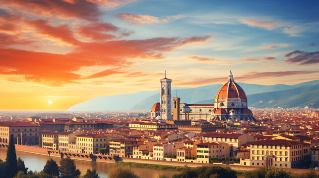 Florence sunset city skyline