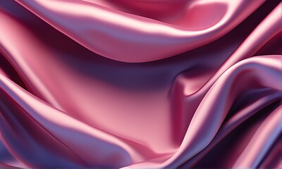 Obraz premium Draped pink silk background. Lilac fabric texture surface. Texture, background, pattern, template. 3D vector illustration