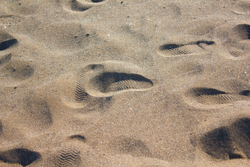 
A close-up of the sand on the beach. 