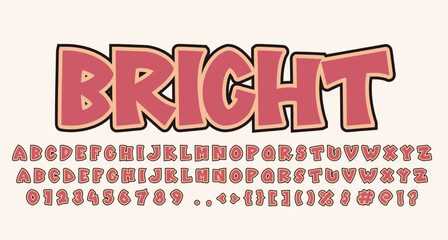Bright font Comic Coloring cute retro text effect Alphabet Alphabet cute retro display font lettering handwritten