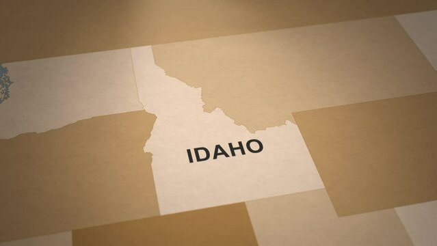 Old Paper Map of Idaho