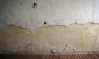 危険な香りのする崩れかけた古い壁  Old crumbling walls with dangerous atmosphere