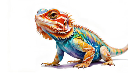Obraz premium colorful watercolor bearded dragon