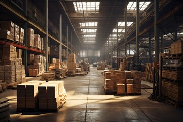 warehouse with boxes