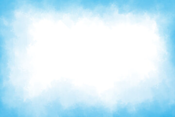 Fototapeta na wymiar watercolor light blue background. watercolor background with clouds