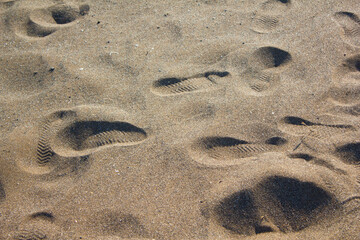
A close-up of the sand on the beach. 